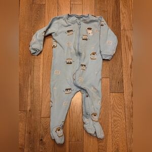 Pekkle 9M Smore Marshmellow Print Sleeper Pajamas Onsie